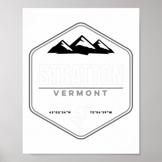 Poster Stratton Vermont Snowboard T Shirt (Frente)