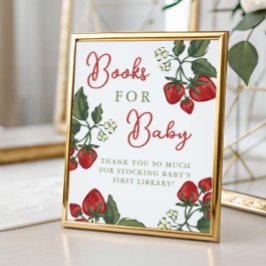 Poster Strawberry Baby Shower Books For Baby Sign