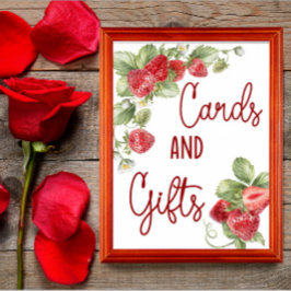 Poster Strawberry | Baby Shower Cards & Gifts Sign