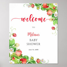 Poster Strawberry Baby Shower Welcome 