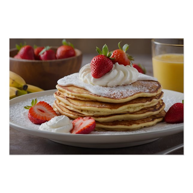 Pôster Strawberry & Banana Pancakes (Frente)