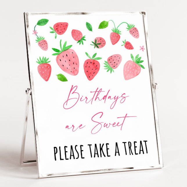 Poster Strawberry Berry Sweet Birthday Treme Sinal (Criador carregado)