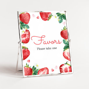 Poster Strawberry Berry Sweet Chás de fraldas Favores