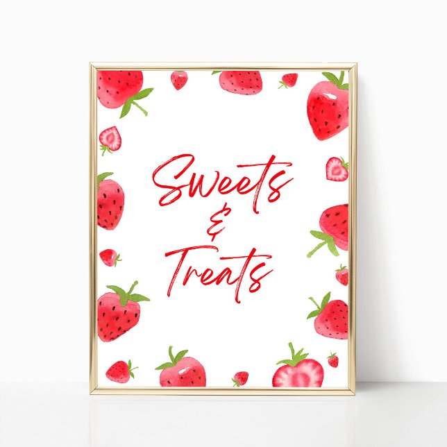 Poster Strawberry Berry Sweet Sweets and Treats Sign (Criador carregado)