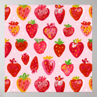 Poster Strawberry Delight Pattern
