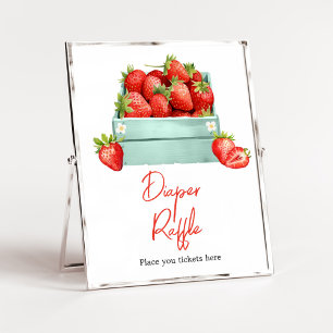 Poster Strawberry Summer Chá de fraldas Fralda Raffle