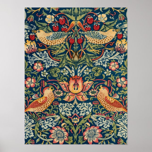 Poster Strawberry Thief por William Morris (Frente)