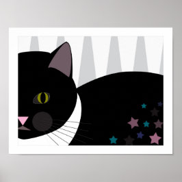Pôster Stray Cat | Abstract Art | Black, Grey and White