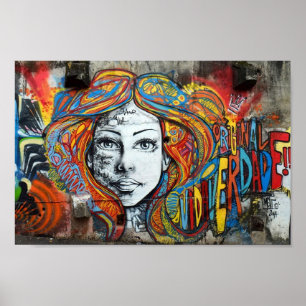 Poster - Street Art Face Girl