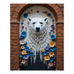 Pôster Street Art Papercraft Mural