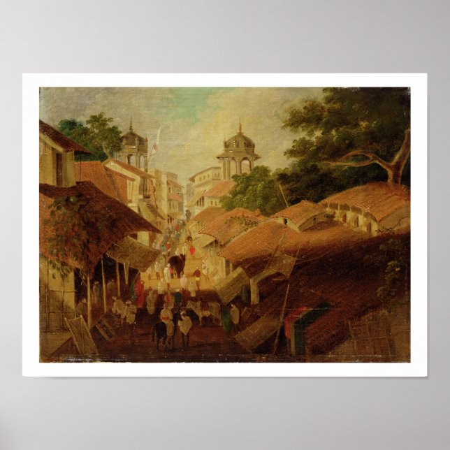 Poster Street in Patna, c.1825 (petróleo na canvas) (Frente)