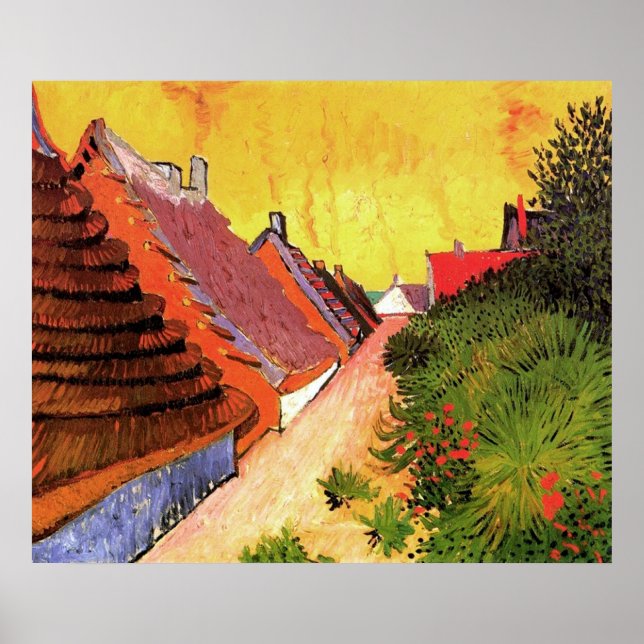 Pôster Street in Saintes-Maries por Vincent van Gogh (Frente)