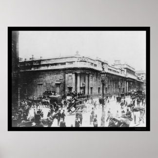 Pôster Street Scene no Bank of England, em Londres, 1914