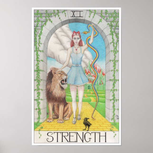 Poster Strength tarot card (Frente)