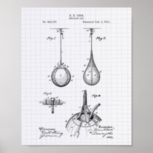 Pôster Striking Bag 1891 Patent Art - Lined Peper