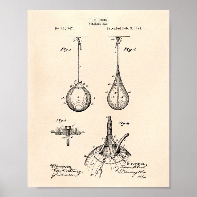 Poster Striking Bag 1891 Patent Art - Old Peper (Frente)