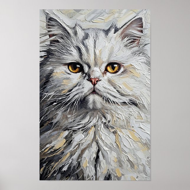 Poster Striking Expressionist Persian Cat (Frente)