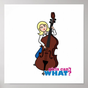 Pôster String Bass Player Girl - Light/Blona