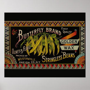 Poster String Bean Label Vegetal País