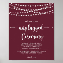 Poster String Lights Burgundy Unplugged Ceremony