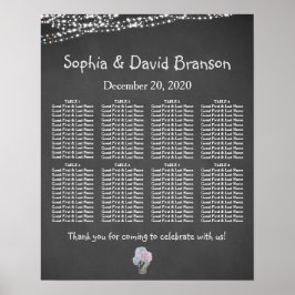 Pôster String Luzes Mason Jar Chalkboard Sign Chart