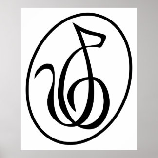 Pôster Strings Catgut Art Deco Treble Logotipo Clef Wall