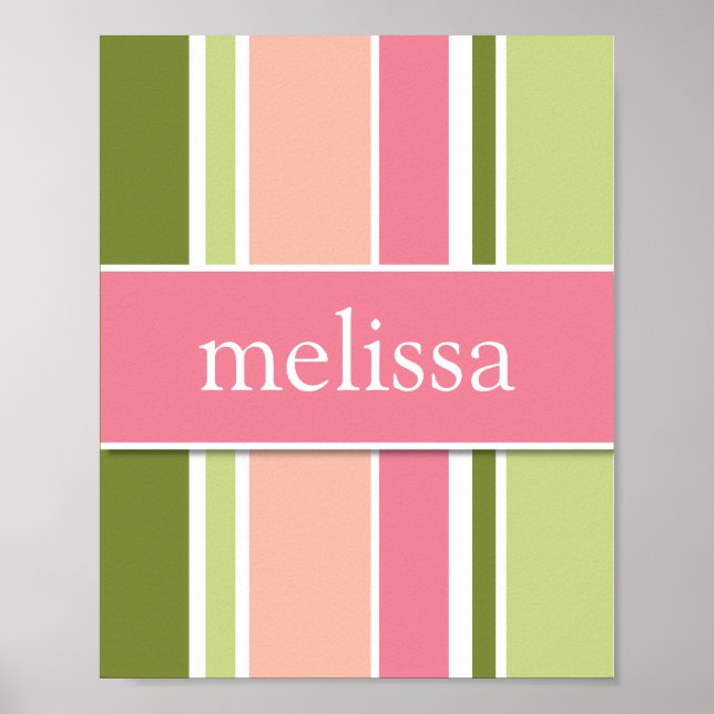 Poster Stripes Personalizado Wall Art, sherbert (Frente)