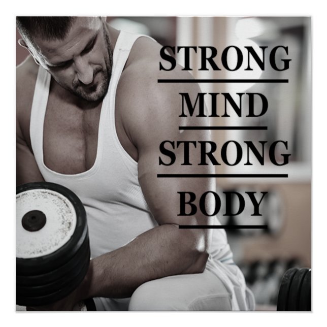 Pôster Strong Mind Strong Body Motivational Poster (Frente)