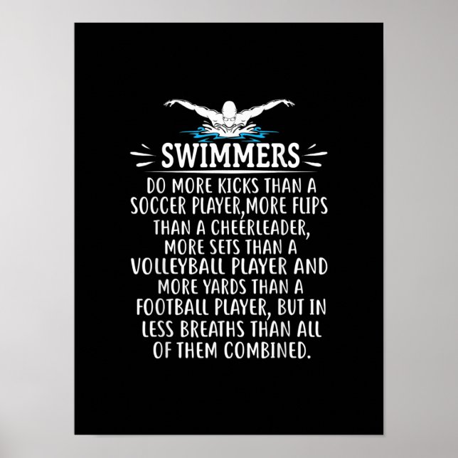 Poster Strong Swimmer Swim Swimming Gifts For Men Women (Frente)