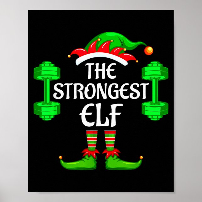 Poster Strongest Elf Matching Family Group Christmas Part (Frente)