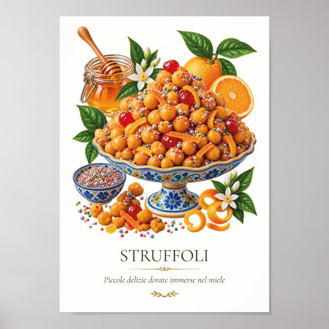 Poster Struffoli – Vintage Italian Dessert (Frente)
