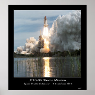 Poster STS de Elevação do Endeavador de Envio de Espaço -