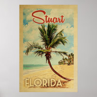 Stuart Palm Tree Vintage Travel