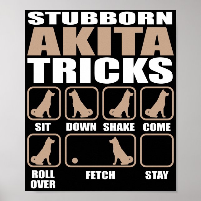 Poster Stubborn Akita Tricks design (Frente)