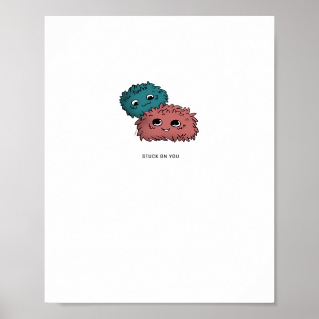 Poster Stuck On You Minimal Heartfelt Design  (Frente)