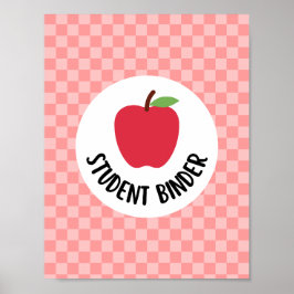 Poster student binder title page insert for teachers