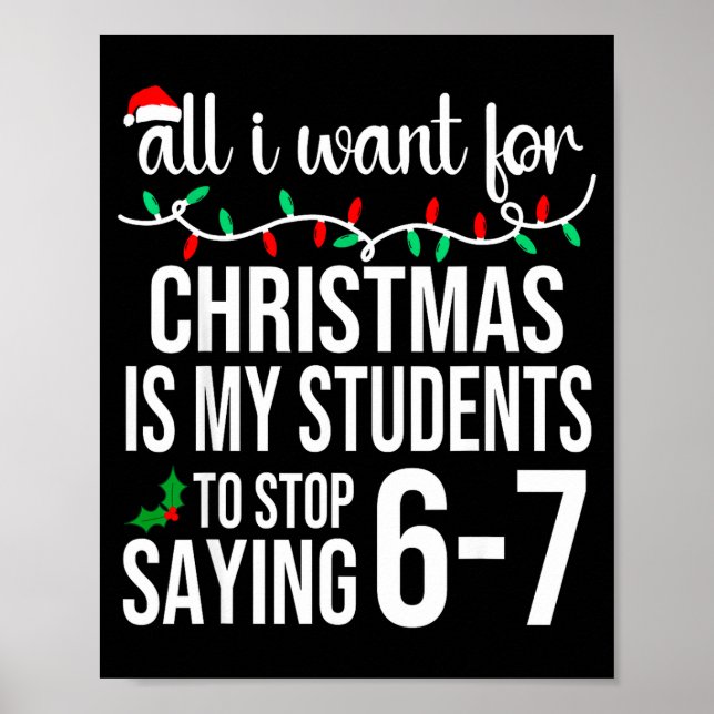 Poster Students Saying 67 Six Seven Funny Meme Teacher Ch (Frente)