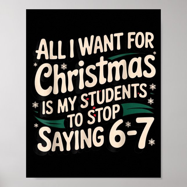 Poster Students Saying 6-7 67 Six Seven Funny Teacher Chr (Frente)