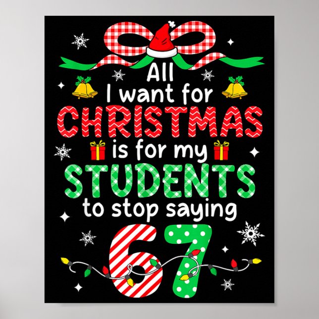 Poster Students Saying 6-7 67 Six Seven Funny Teacher Chr (Frente)