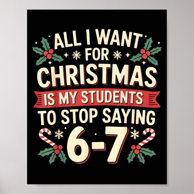 Poster Students Saying 6-7 67 Six Seven Funny Teacher Chr (Frente)
