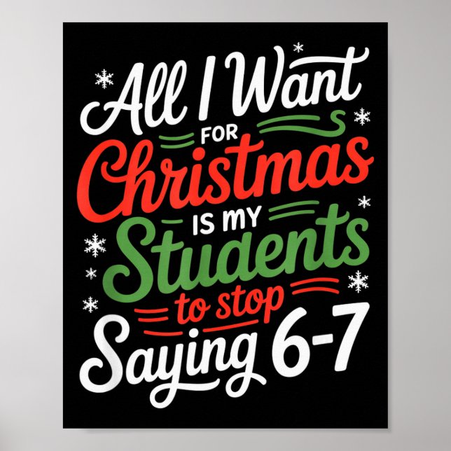 Poster Students Saying 6-7 67 Six Seven Funny Teacher Chr (Frente)