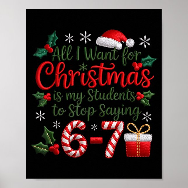 Poster Students Stop Saying 6-7 Meme 67 Funny Teachers Ch (Frente)