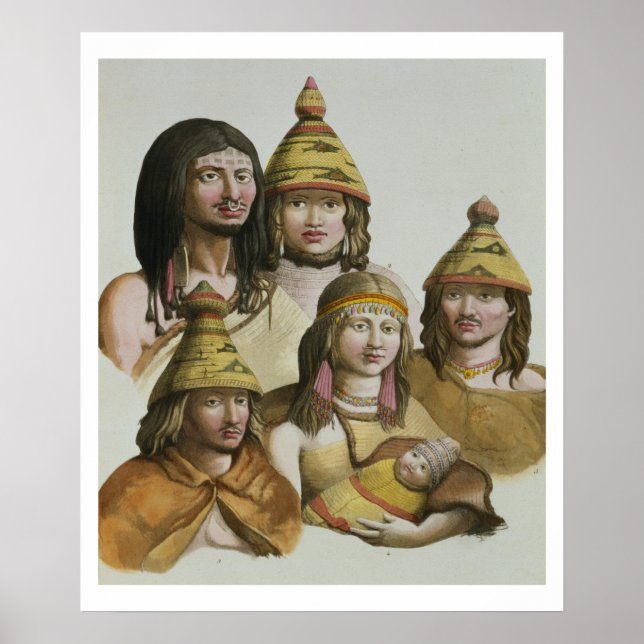 Poster Studies of native Americans (colour litho) (Frente)
