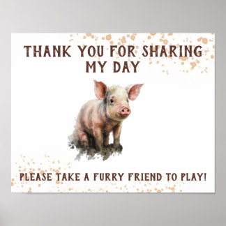 Poster Stuffed Animal Farm Favor