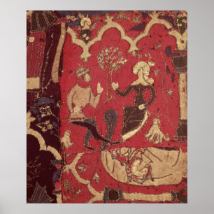 Pôster Stumpwork que descreve Tristan e Isolde