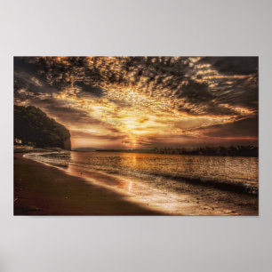 Poster Stuning Beach Sunrise