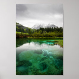 Poster Stunning cloudy day at Zelenci springs, Slovenia