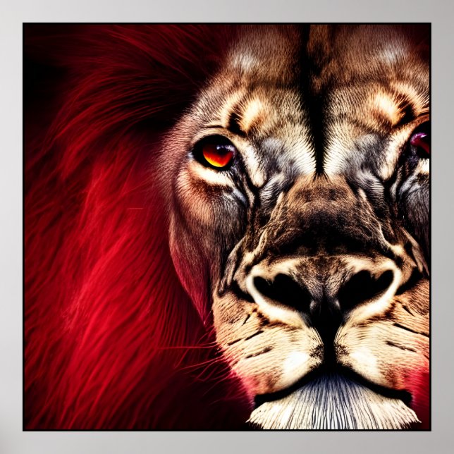 Poster Stunning Fierce Wilderness Male Lion (Frente)
