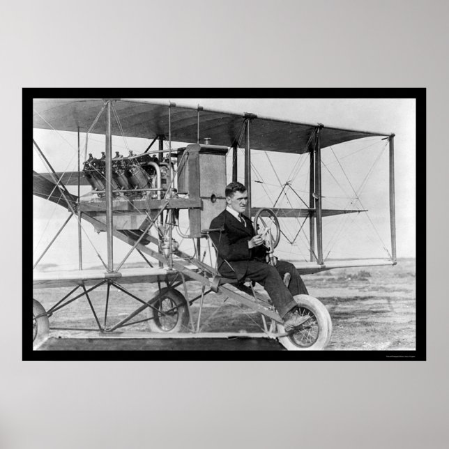 Pôster Stunt Pilot Lincoln Beachey 1912 (Frente)