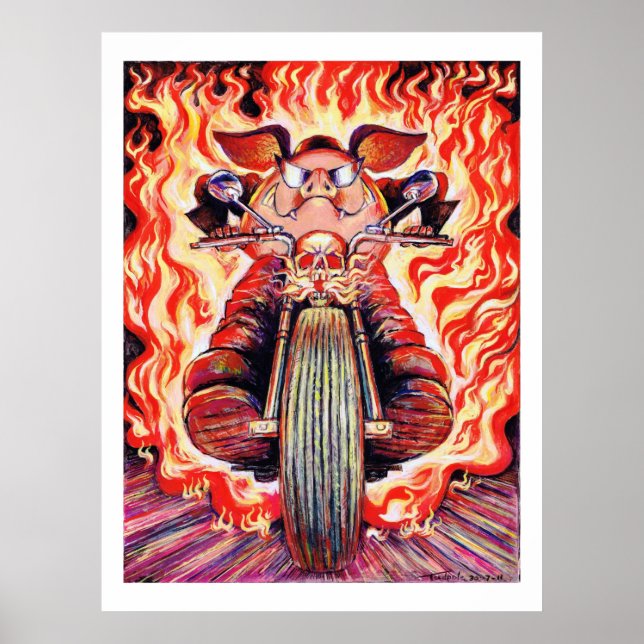 Poster Stunt Riding Pig (Frente)